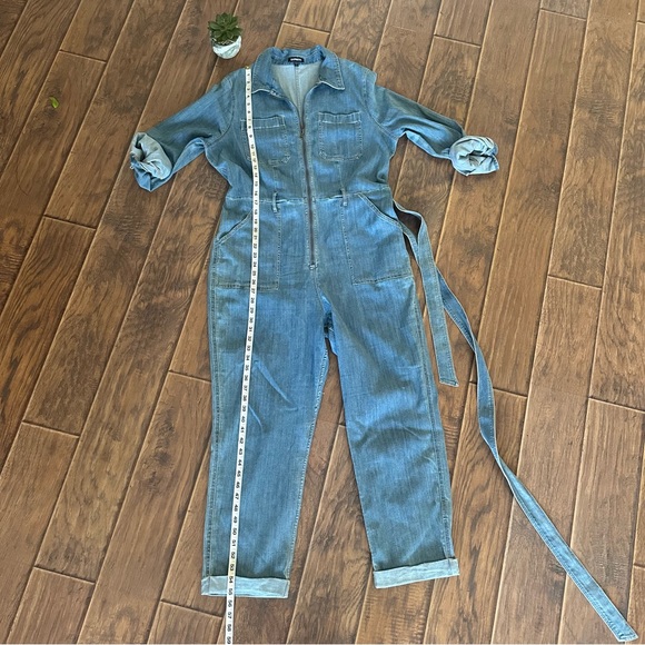 Express denim utility jumpsuit large - Picture 11 of 15